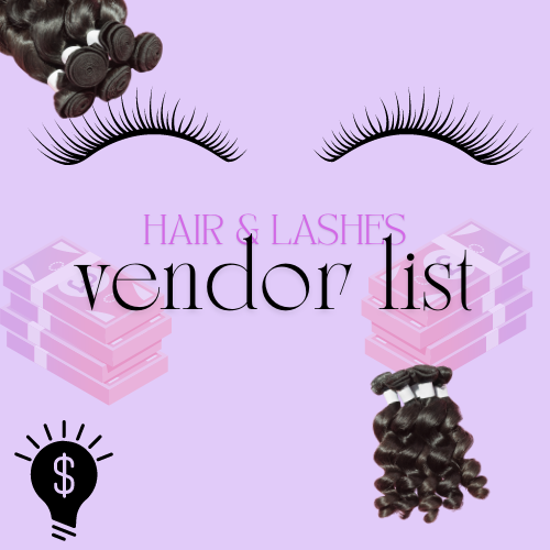 Hair and Lashes Vendor List